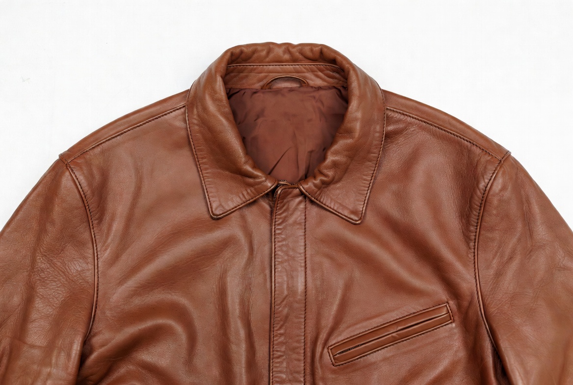 Restored brown leather jacket